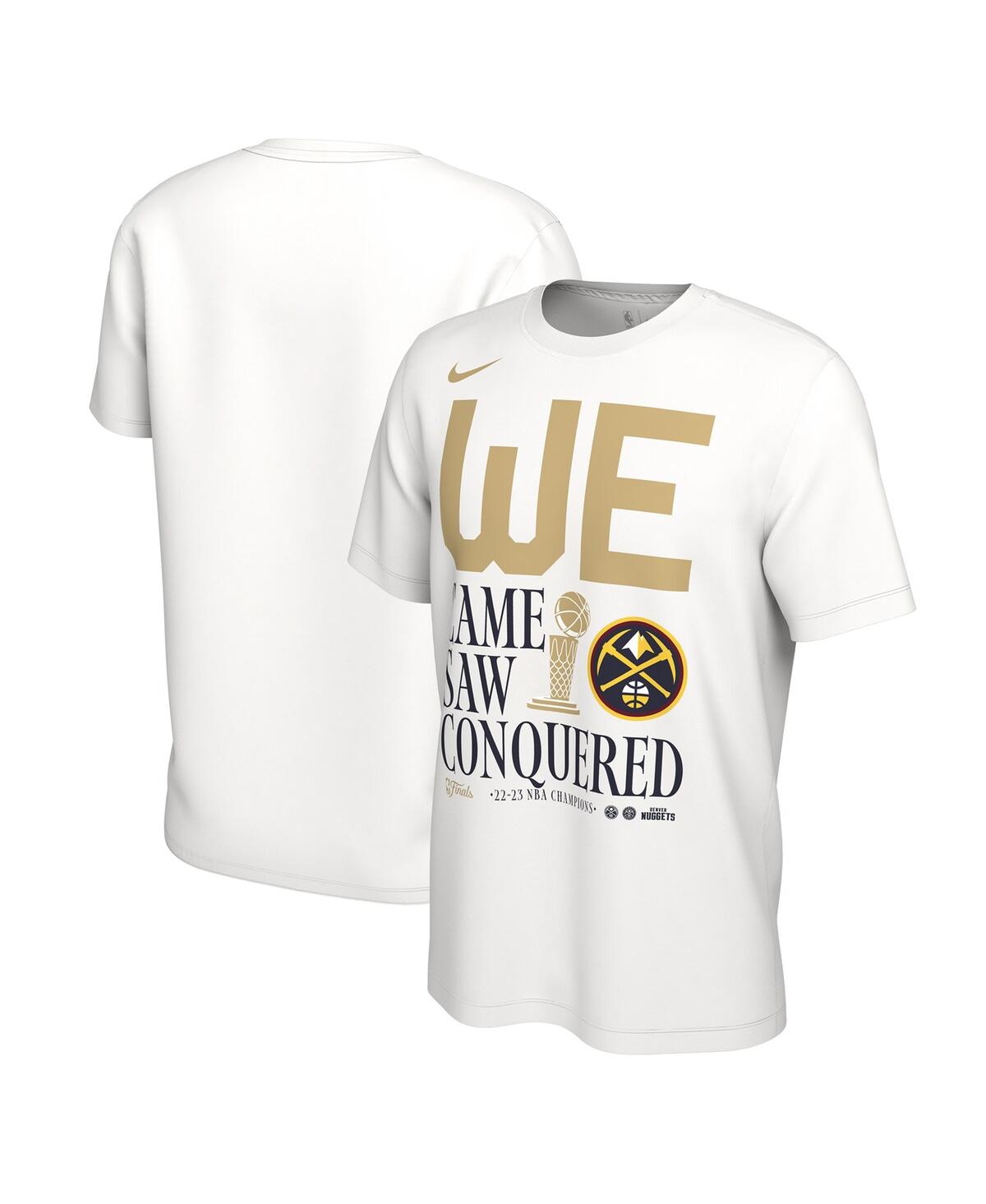 Shop Nike Men's  White Denver Nuggets 2023 Nba Finals Champions Celebration Parade T-shirt