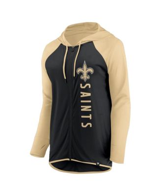 Women's Black, Gold New Orleans Saints Forever Fan Full-Zip Hoodie