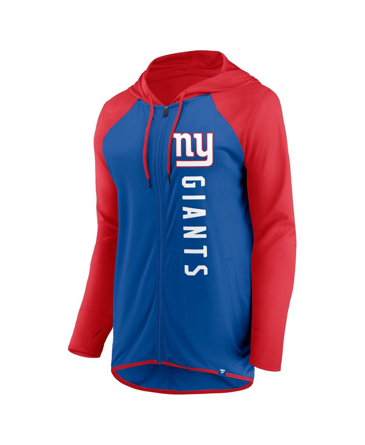 Fanatics Women's  Royal, Red New York Giants Forever Fan Full-zip Hoodie In Royal,red