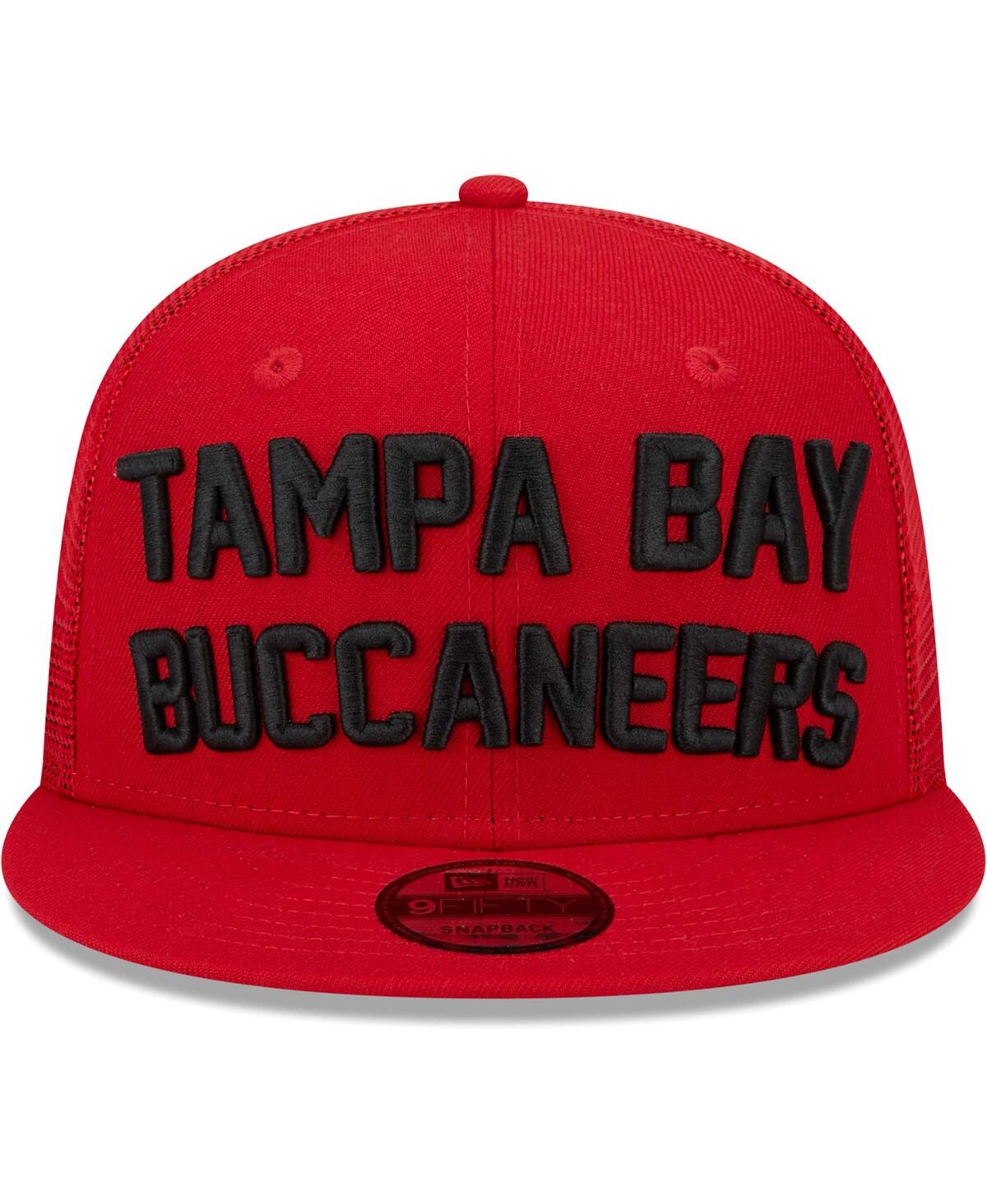 Men's New EraTampa Bay Buccaneers Stacked Trucker 9FIFTY Snapback Hat - Red