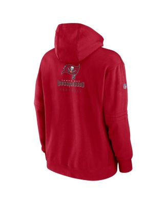 Men's Red Tampa Bay Buccaneers Sideline Club Fleece Pullover Hoodie