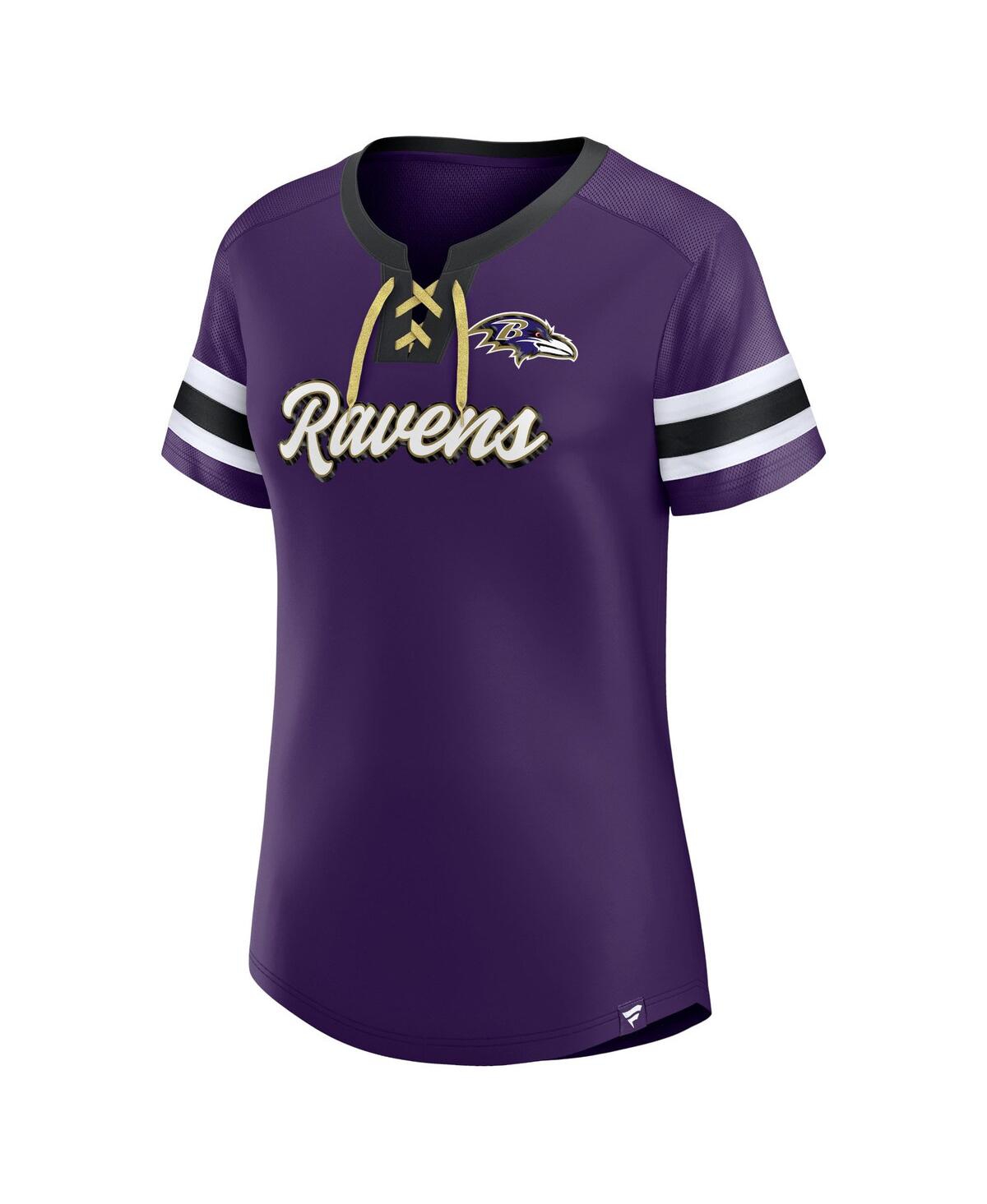 Shop Fanatics Women's  Purple Baltimore Ravens Plus Size Original State Lace-up T-shirt