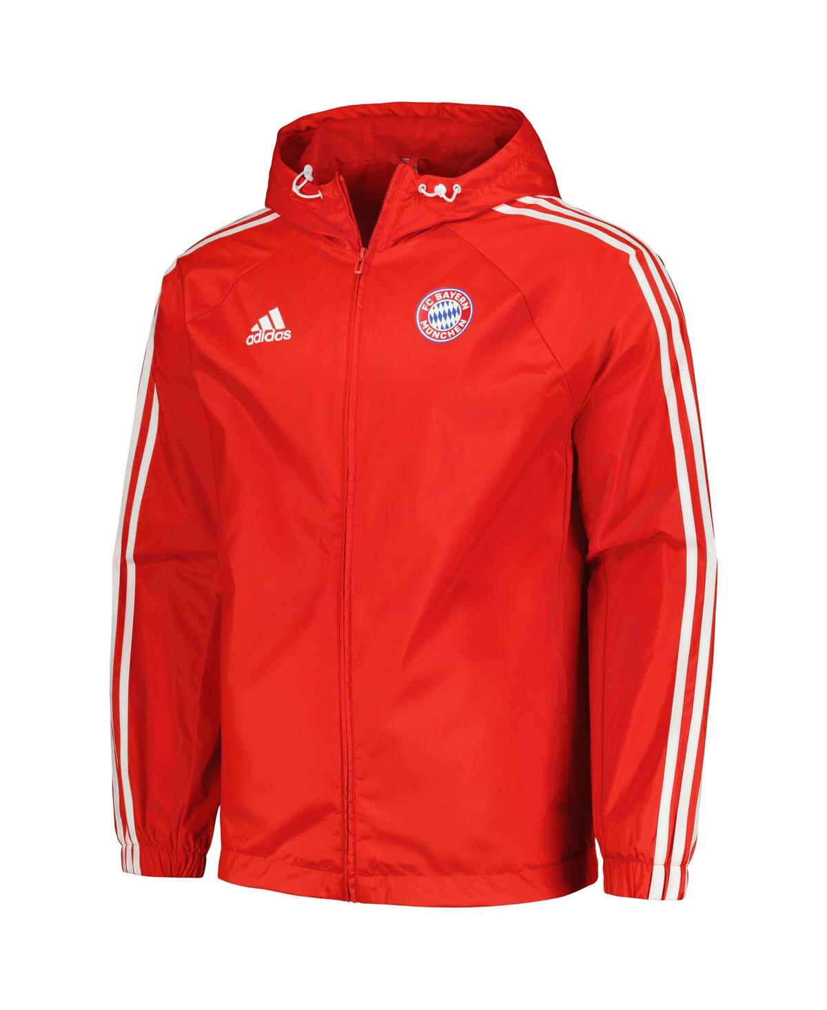 Shop Adidas Originals Men's Adidas Red Bayern Munich 2023/24 Dna Raglan Full-zip Windbreaker