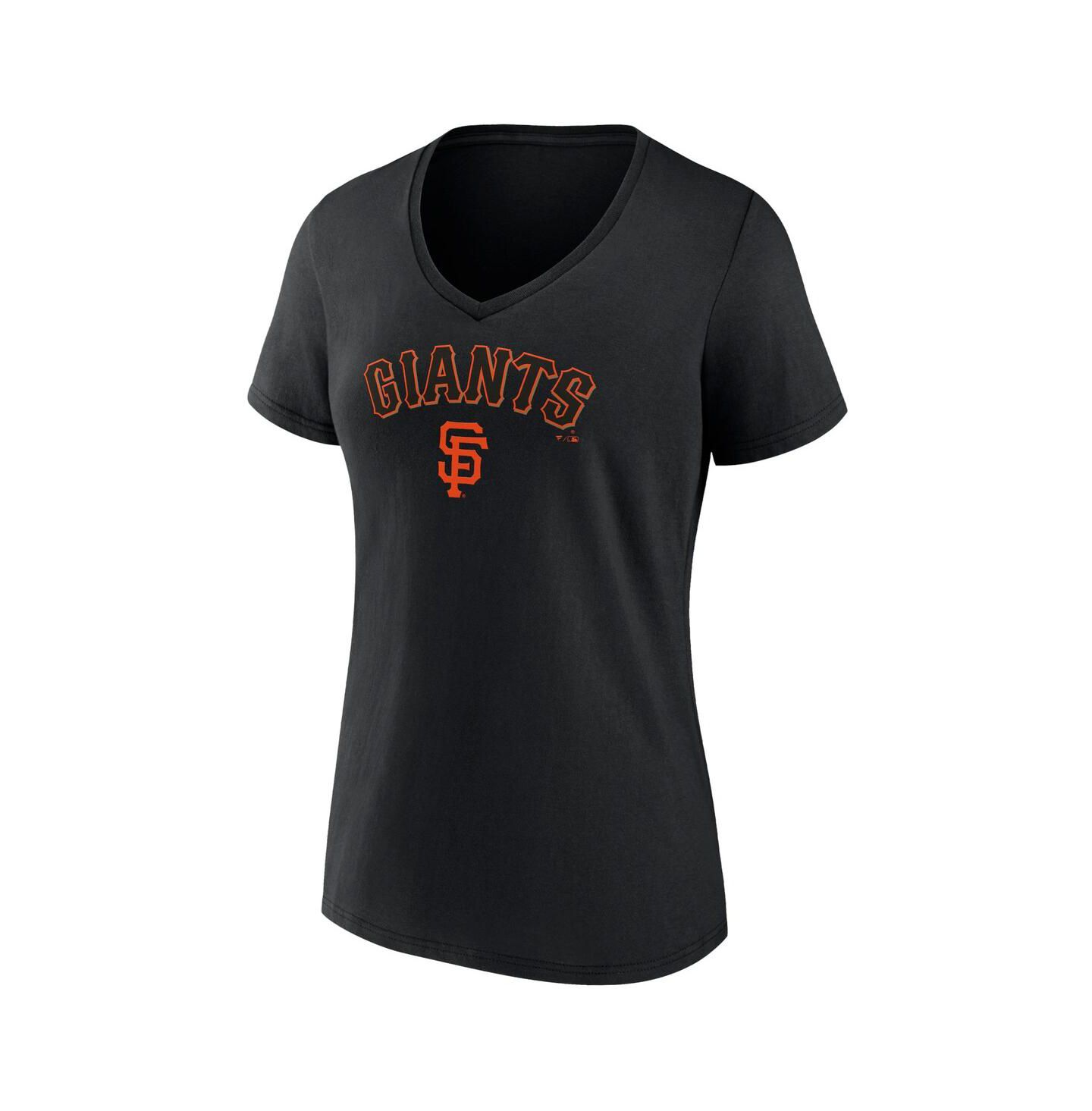 Женская футболка Fanatics Black San Francisco Giants Team Lockup V-Neck — фото 2