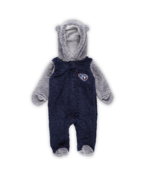 Outerstuff Baby Boys and Girls Navy, Gray Tennessee Titans Game Nap Teddy Fleece Bunting Full-Zip Sleeper