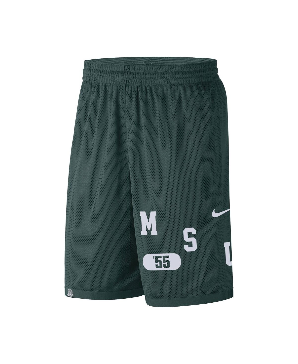 Shop Nike Men's  Green Michigan State Spartans Wordmark Performance Shorts