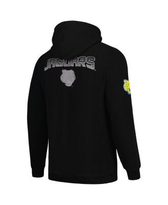 Men's Black Southern University Jaguars Puff Print Sliced Pullover Hoodie