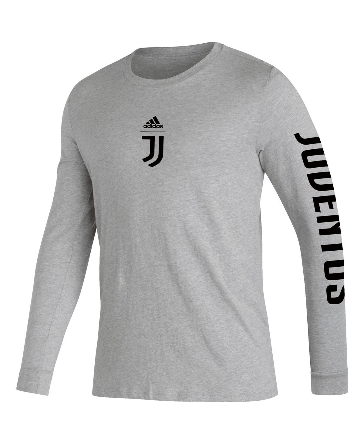 Shop Adidas Originals Men's Adidas Heather Gray Juventus Team Crest Long Sleeve T-shirt