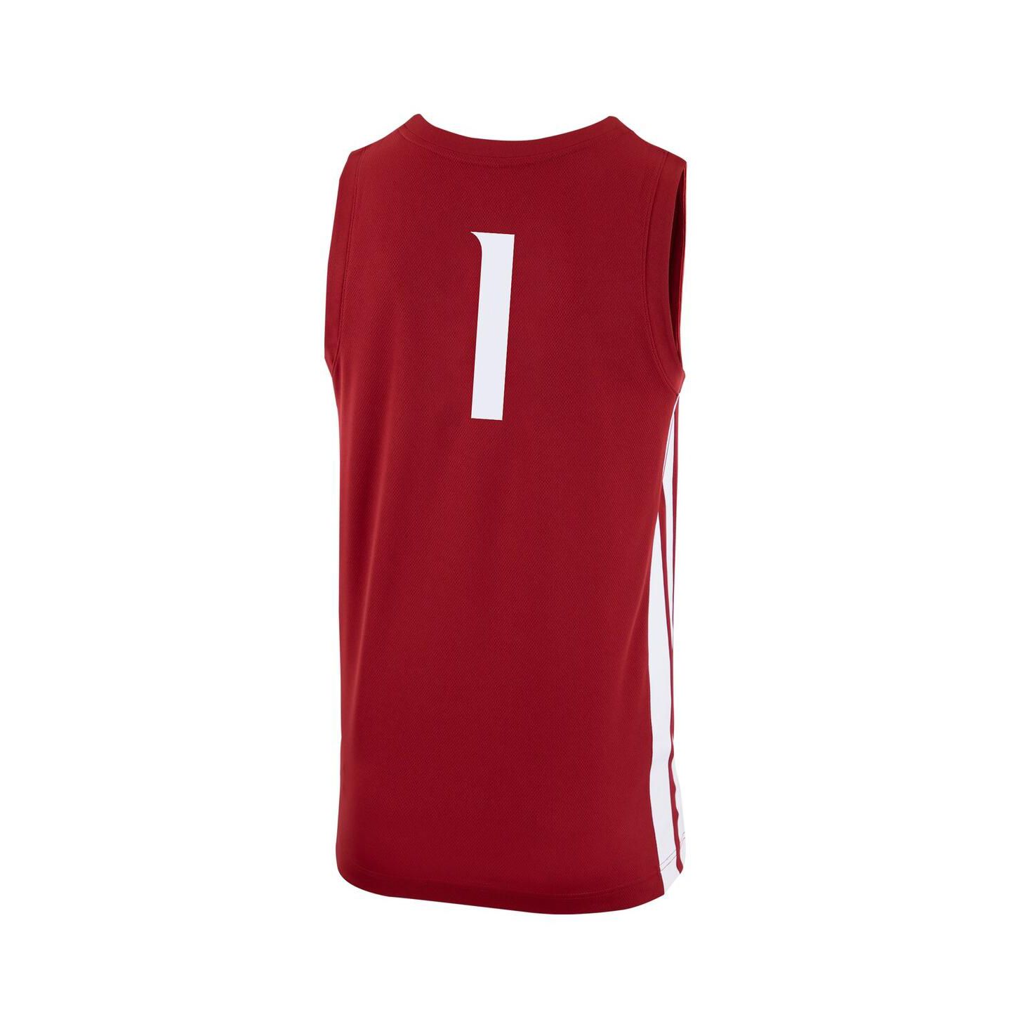Мужской топ Nike #1 Crimson Washington State Cougars Logo Replica Basketball Jersey — фото 2