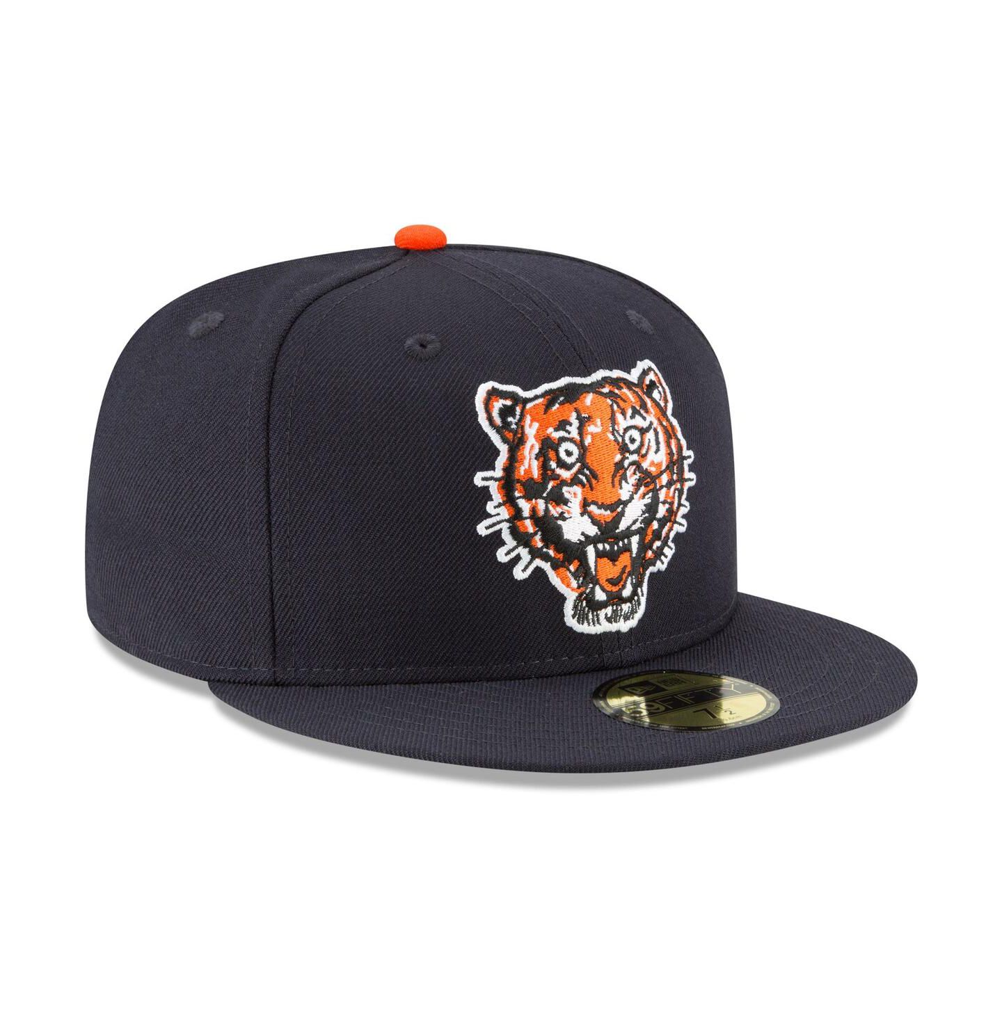 Мужская кепка New Era Navy Detroit Tigers Cooperstown Collection Wool 59FIFTY Fitted Hat — фото 3