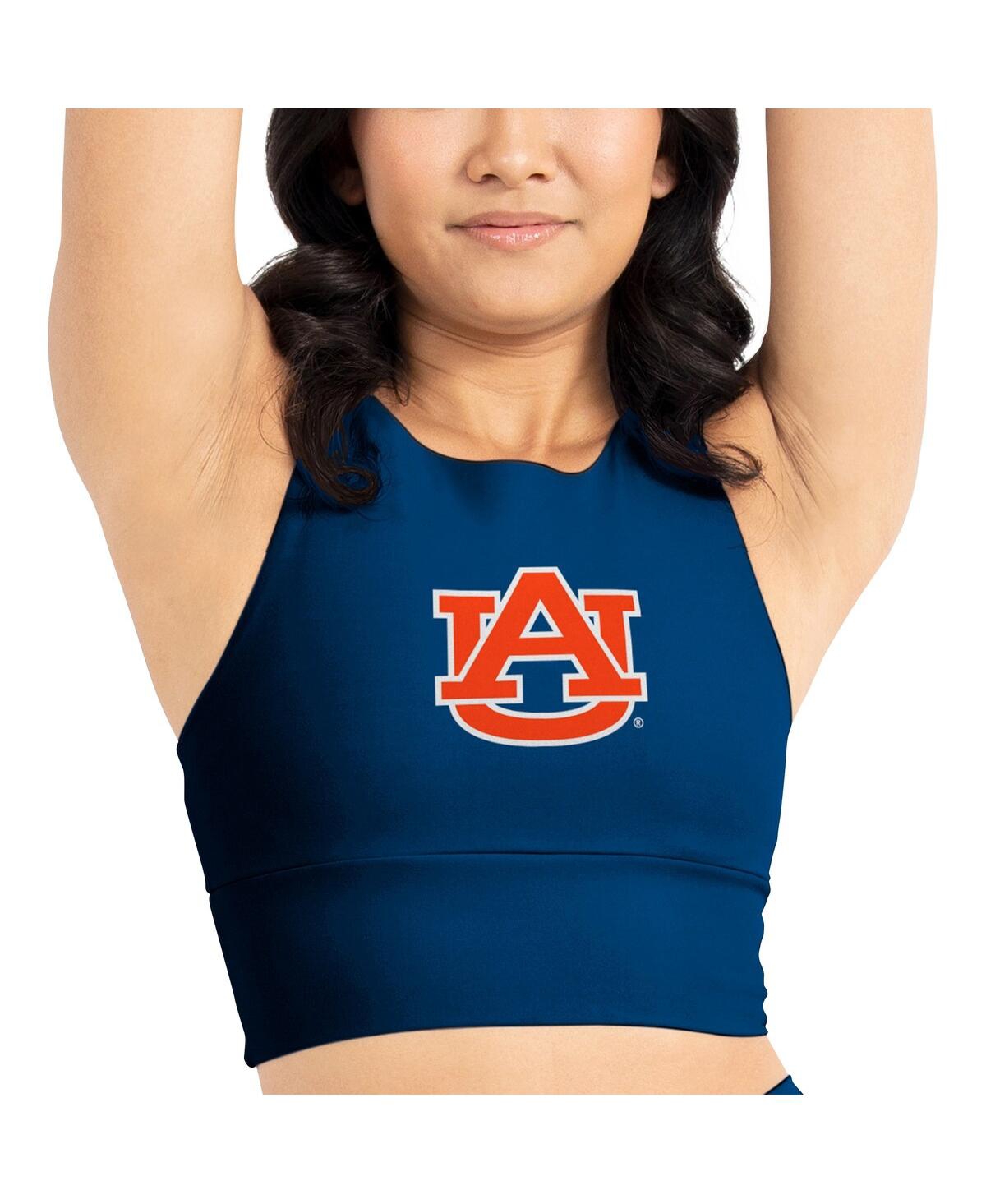 Shop Kadi Brand Women's  Navy Auburn Tigers Buttery Soft Midi Bra And Leggings Set