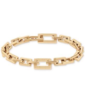 Tommy Hilfiger - Gold-Tone Stainless Steel Rectangular Link Bracelet