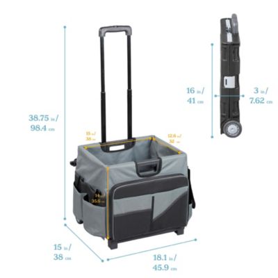 Universal Rolling Cart and Canvas Organizer - Black/Grey