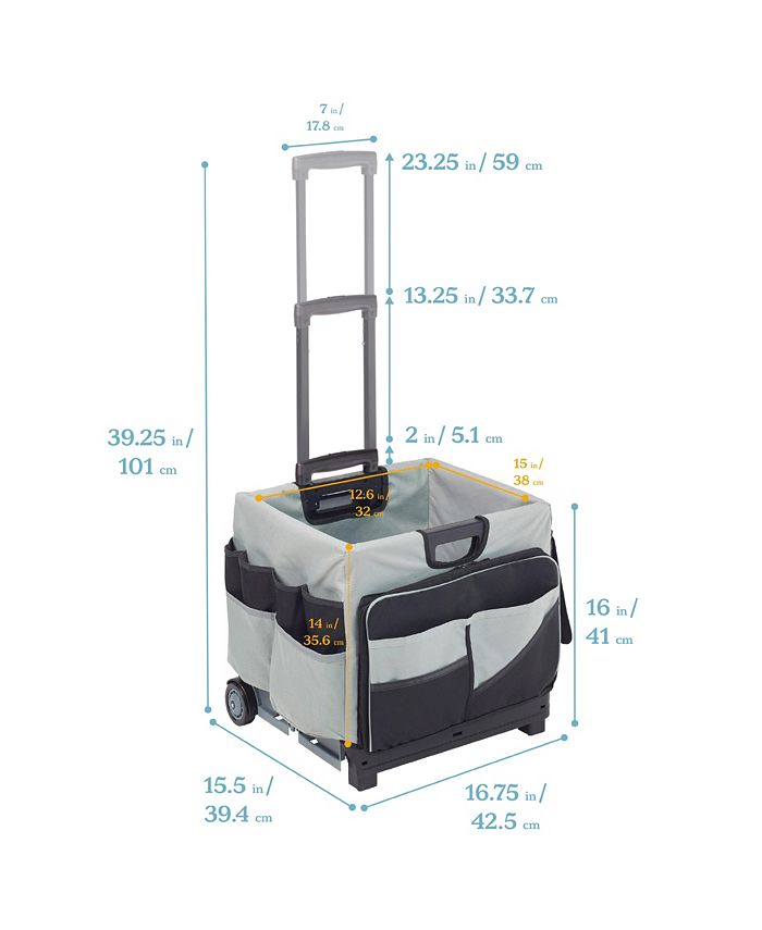 ECR4Kids Universal Rolling Cart with Canvas Organizer Bag, Mobile Storage, Black Macy's