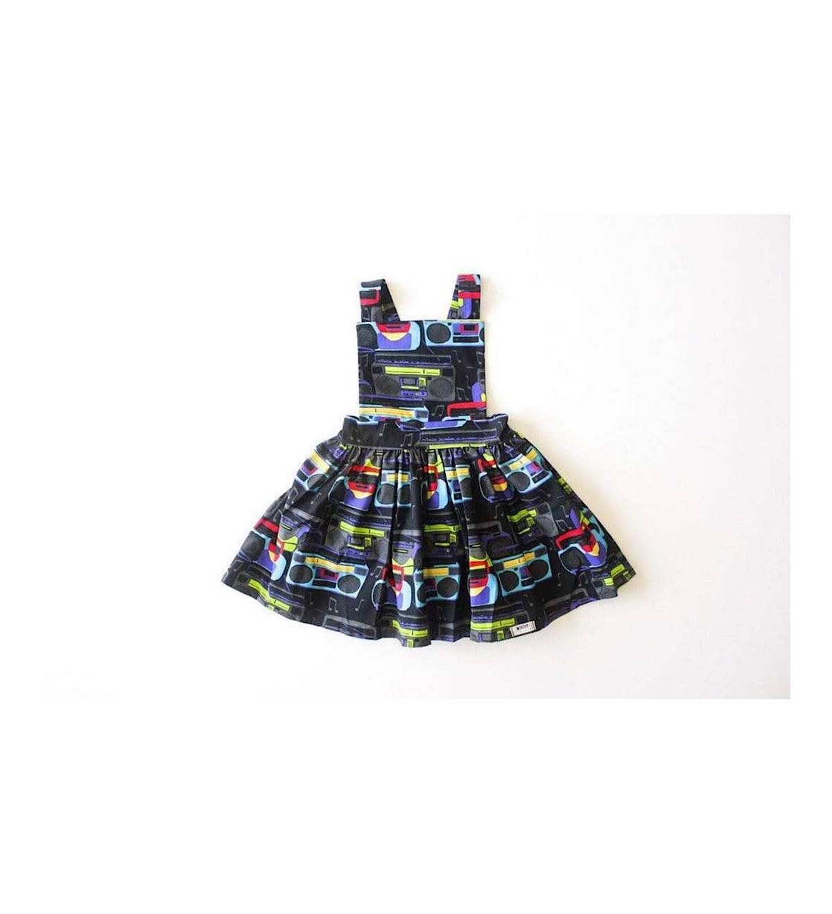 WORTHY THREADS GIRLS PINAFORE DRESS IN BOOMBOX