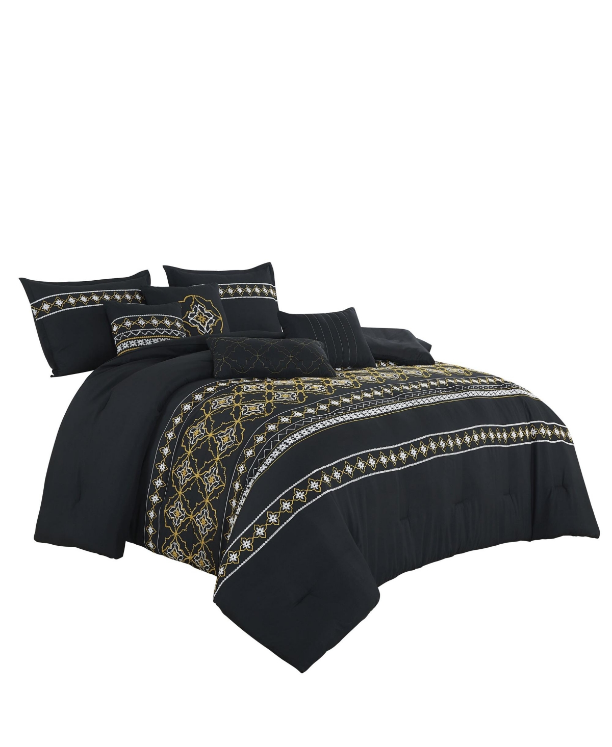 MarCielo 7 Pcs Bedding Comforter Set Tzila -