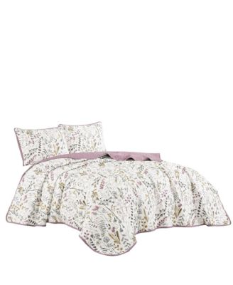 3 Piece Printed Quilt Set Lightweight Bedspread Set Lara - King