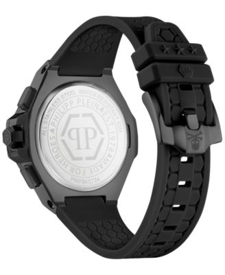 Unisex Chronograph Black Silicone Strap Watch 42mm