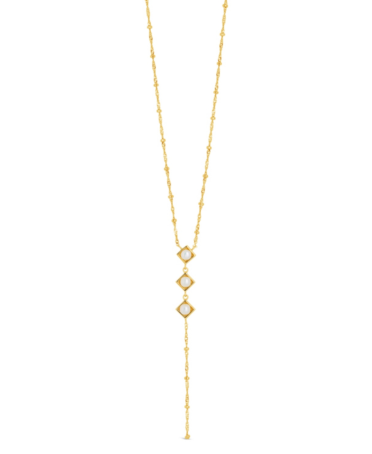 Shop Sterling Forever Gold-tone Or Silver-tone Freshwater Pearls Reine Lariat Necklace