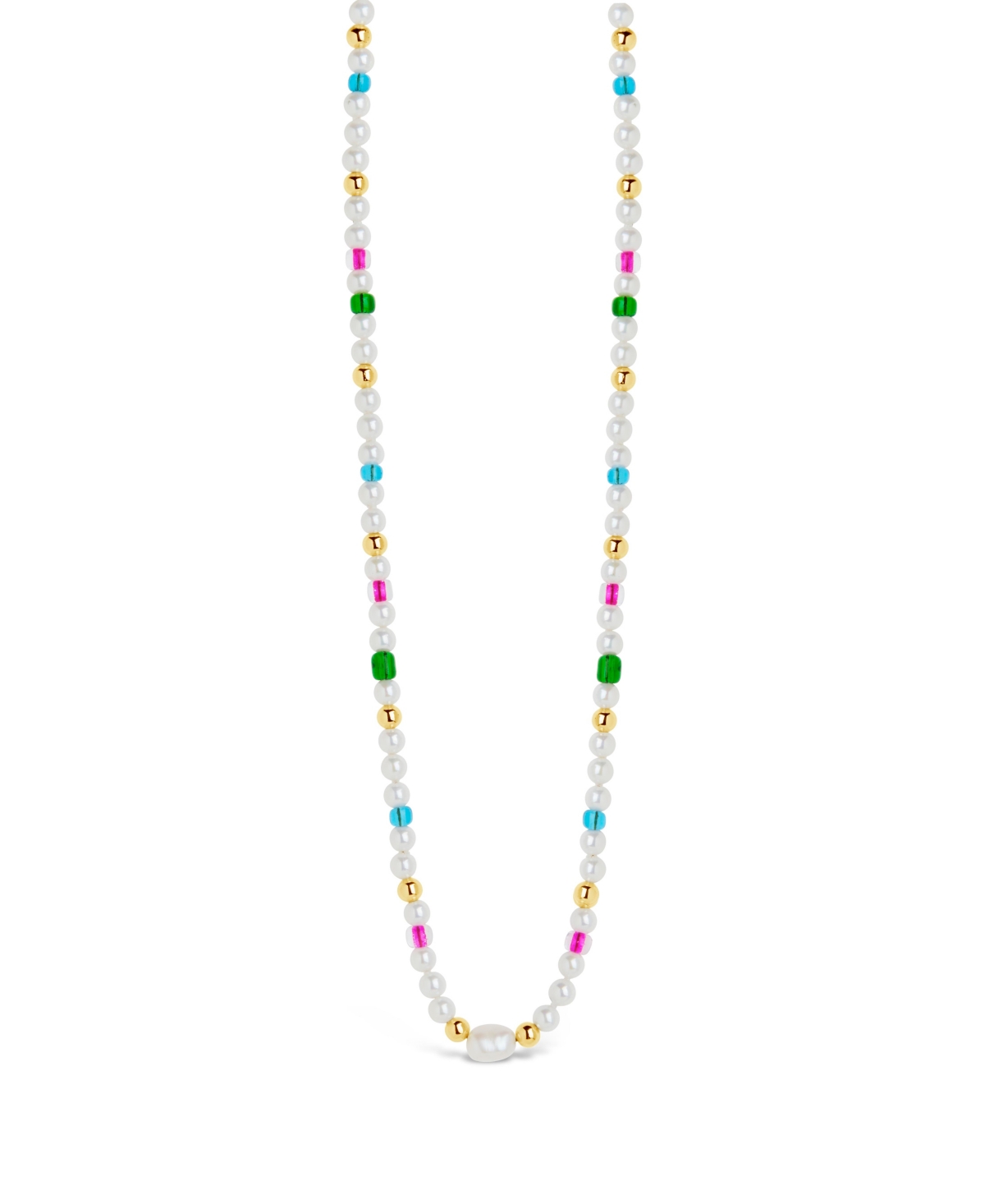 Shop Sterling Forever Gold-tone Or Silver-tone Cultured Freshwater Pearl And Glass Bead Polly Choker