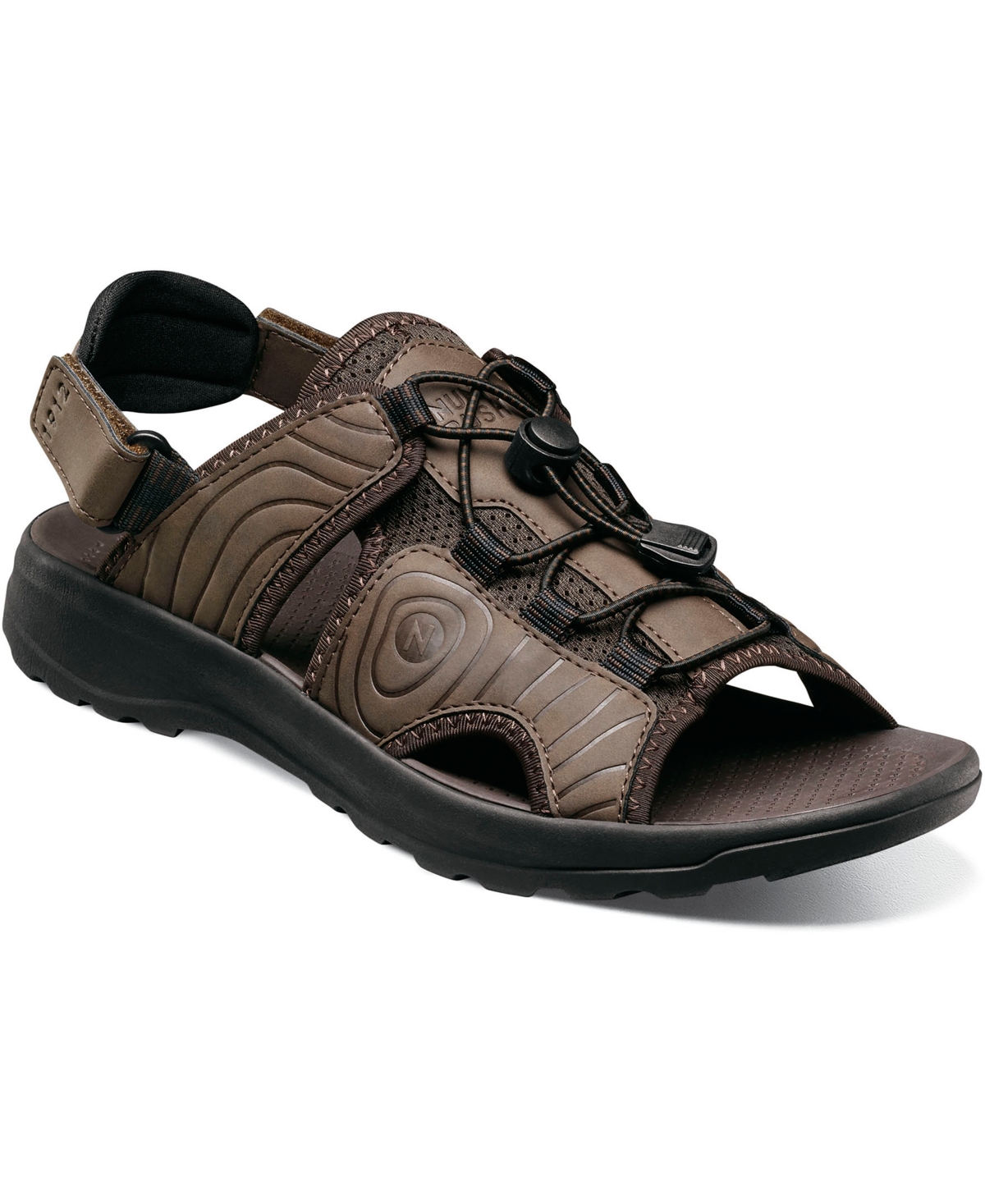 Shop Nunn Bush Men's Huck Bungee Slide Sandals In Brown