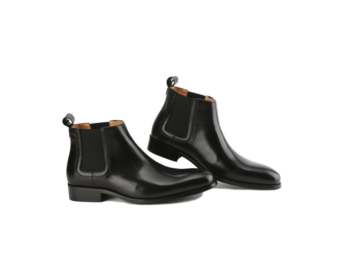 Men's Handcrafted Genuine Leather Pull-On Chelsea Gore Dress Boot - Honey suede
