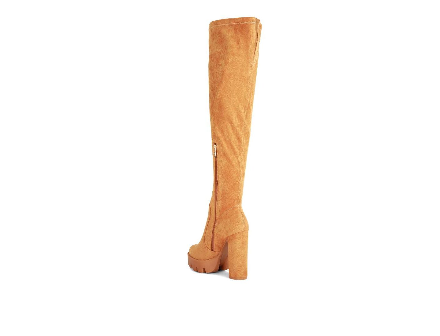 Женские ботинки London Rag Maple faux suede Over the Knee, цвет: Бежевый / Хаки — фото 3