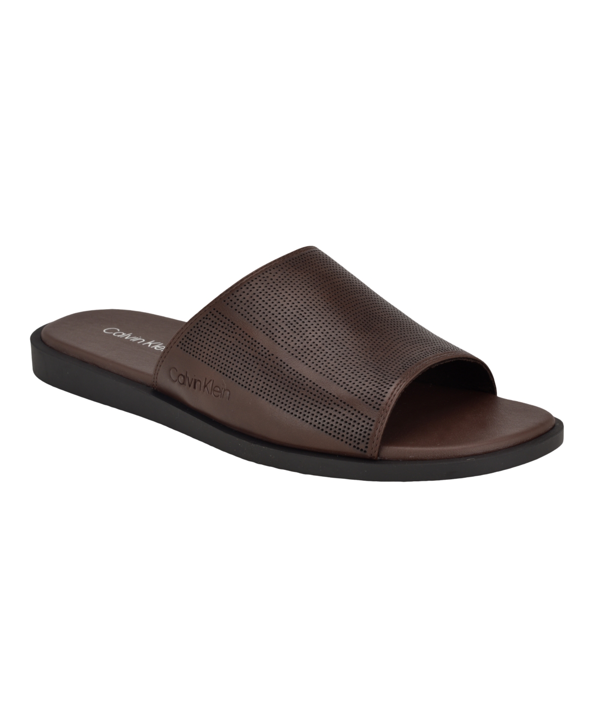 Shop Calvin Klein Men's Espar Casual Slip-on Sandals In Medium Brown