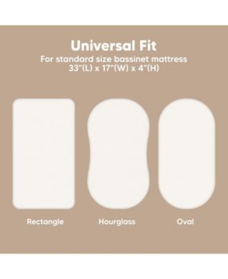 Bassinet Sheet for Baby Girls, Boys, 2-Pack Isla Fitted Bassinet Sheets, Bassinet Mattress Sheets