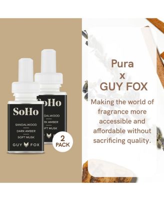 GUY FOX Home Scent Refill - SoHo - Smart Home Air Diffuser Fragrance - Up to 120-Hours of Premium Fragrance per Refill - Household & Apartment Essential - Clean Diffuser Fragrance - 2 Pack
