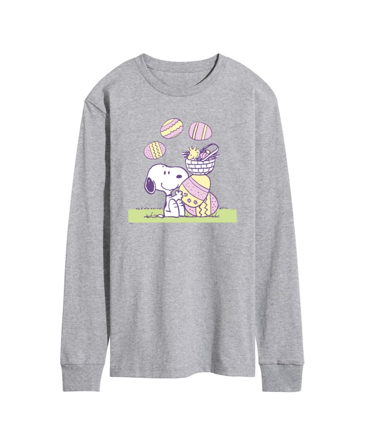 Shop Airwaves Men's Peanuts Long Sleeve T-shirts In Gray