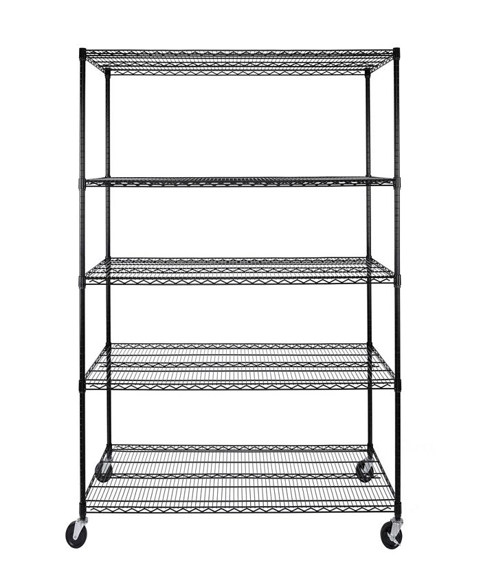 Seville Classics UltraDurable 5Tier NSF Steel Wire Shelving, 48" W x