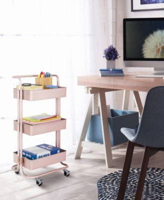 3-Tier Steel Cart with Handle