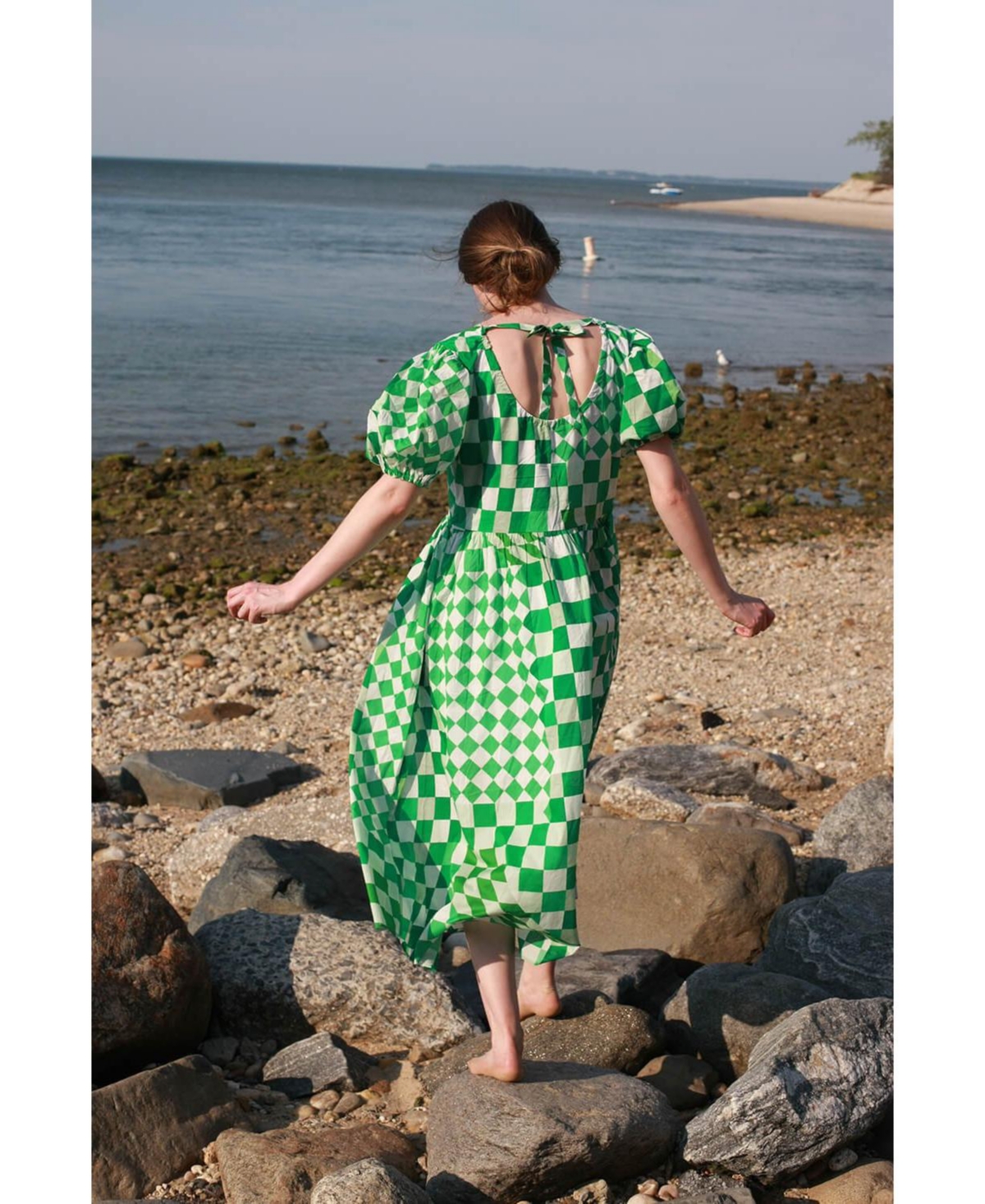 Jessie Zhao New York Green Imagination Midi Dress - Green and white