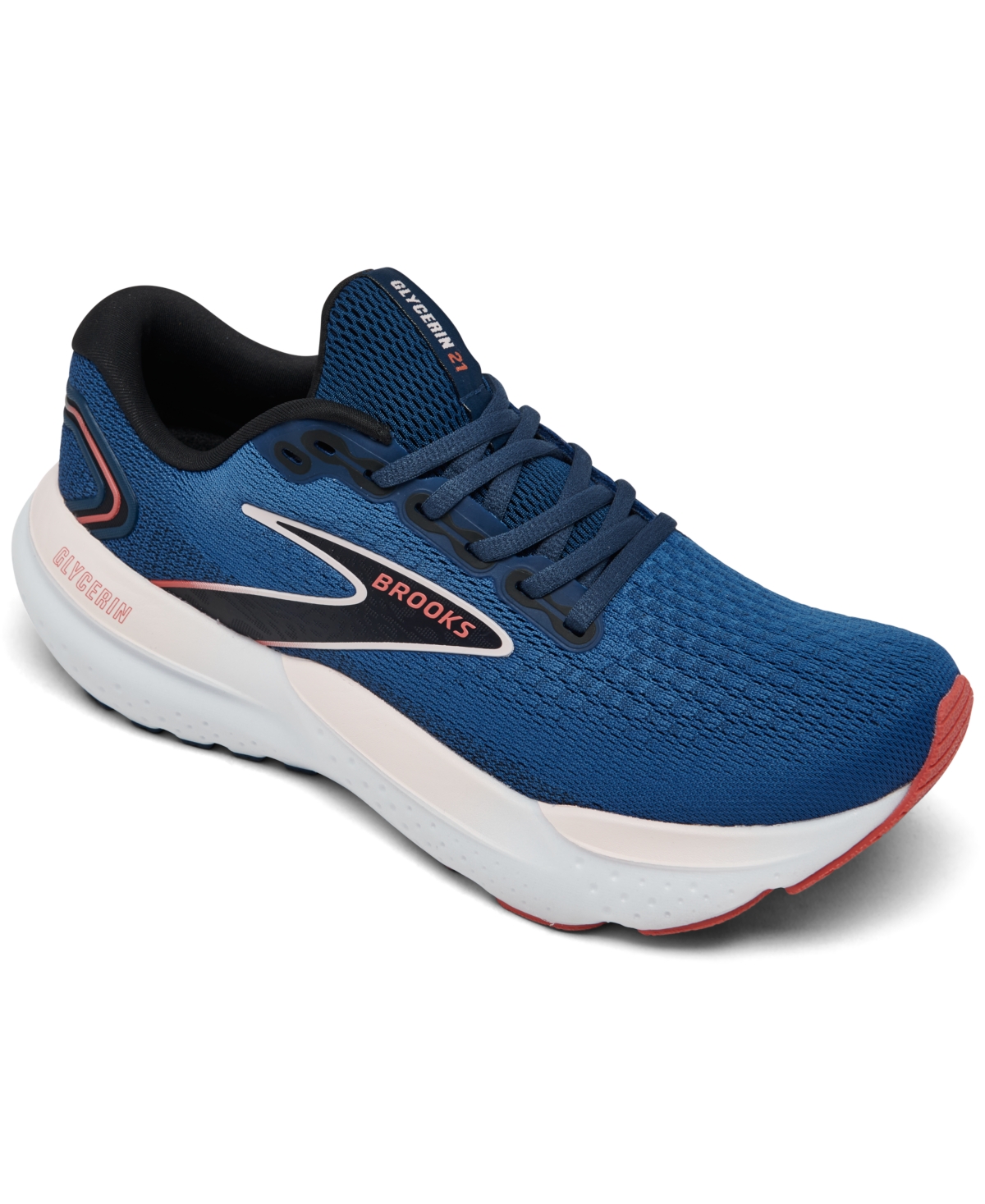 Shop Brooks Women's Glycerin 21 Running Sneakers From Finish Line In Blue,ice Pink,red