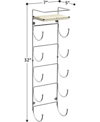 Wall Mounted Towel Rack With Shelf - White