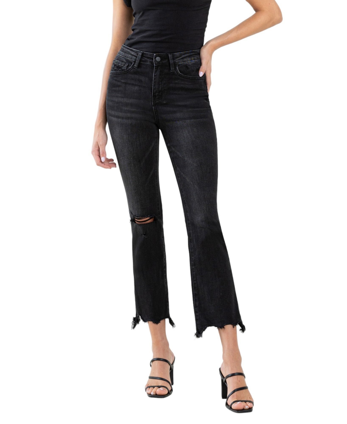Women's High Rise Ankle Bootcut Jeans - Flawlessly black