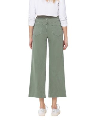Women's High Rise Cropped Wide Leg Jeans