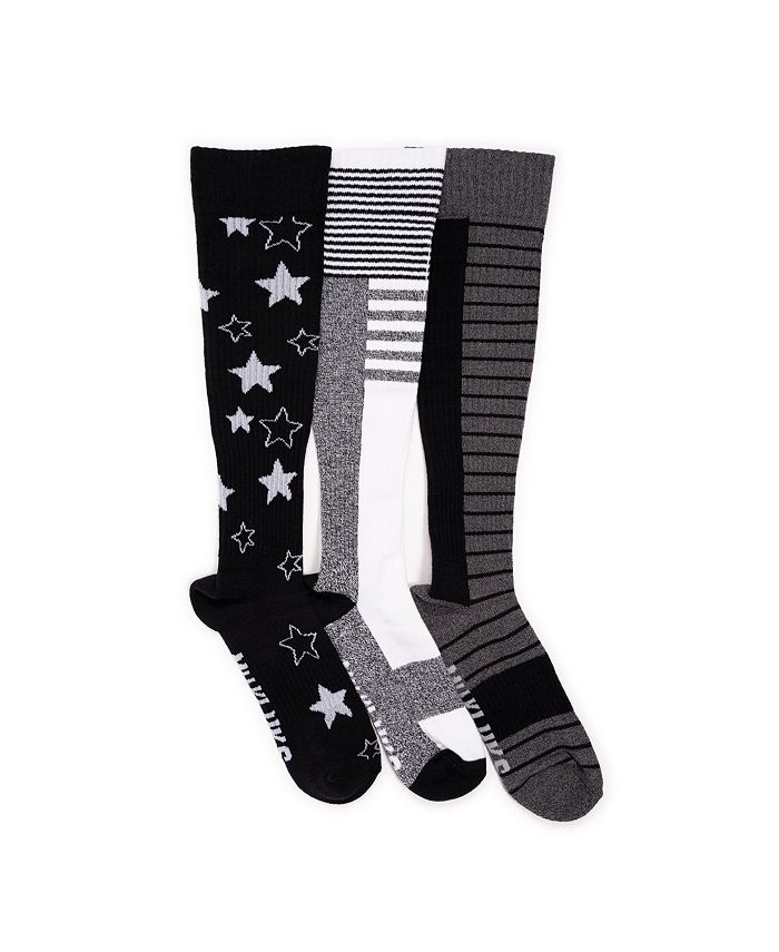 MUK LUKS Women's 3 Pack Cotton Compression KneeHigh Socks Macy's