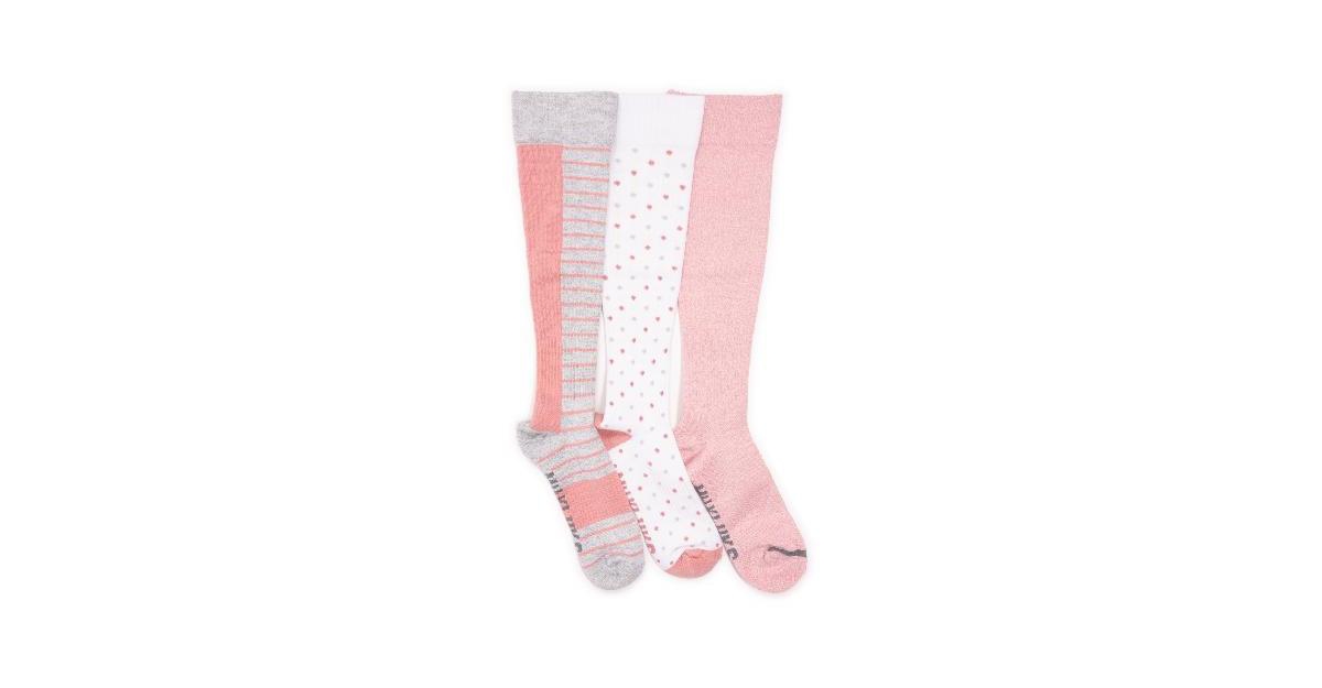 Women's 3 Pack Cotton Compression Knee-High Socks - Blush