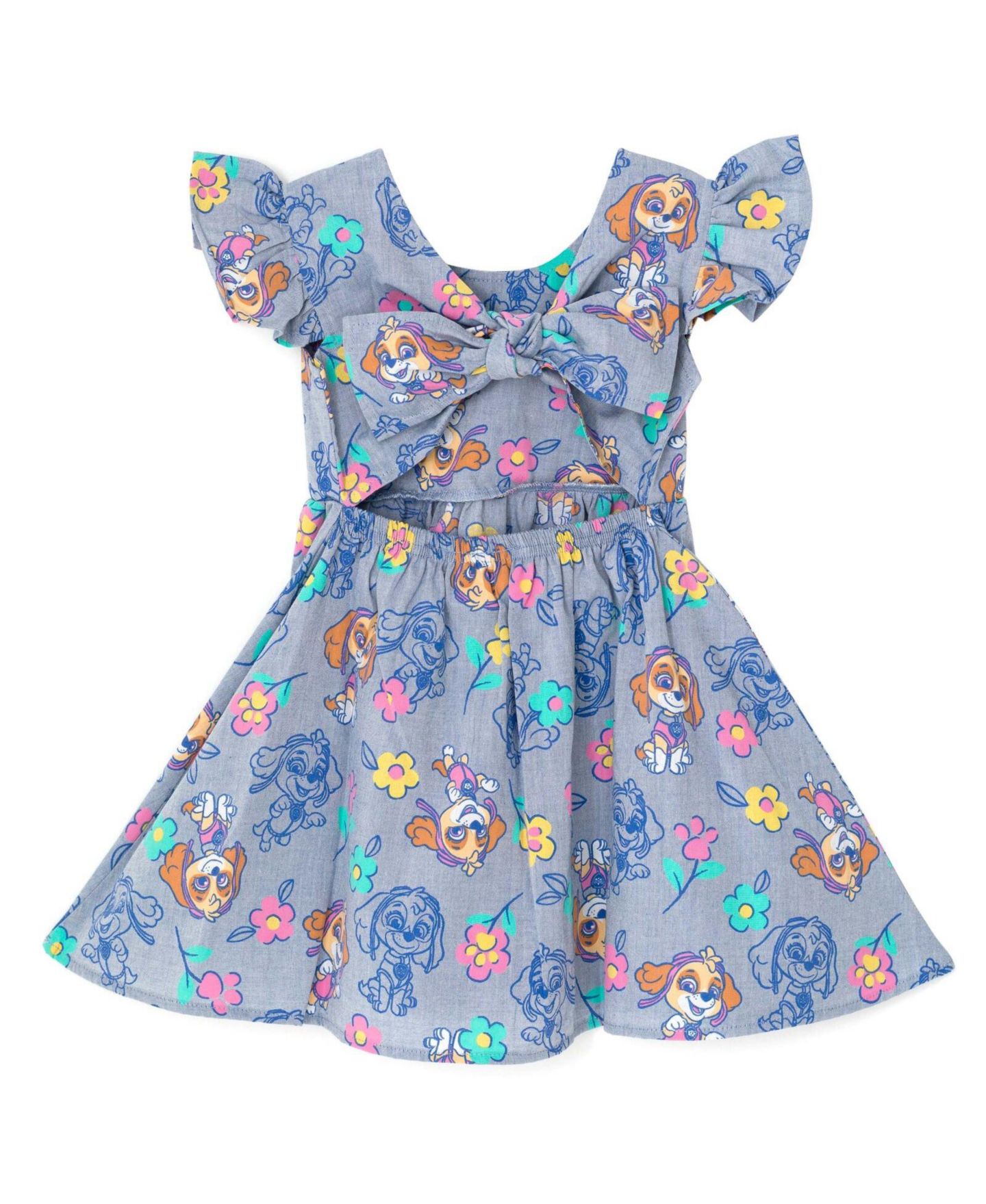 Платье Paw Patrol Skye Floral Chambray Skater Dress Toddler Child для девочек-малышей, цвет: Синий — фото 2