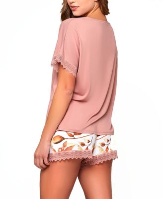 Women's 2Pc. Soft Pajama Set Trimmed in Lace