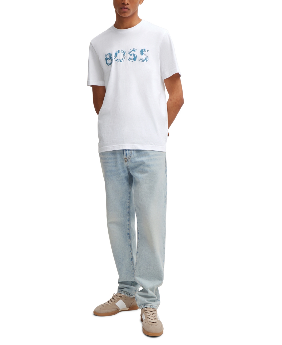 Shop Hugo Boss Boss By  Men's Logo Print T-shirt In White