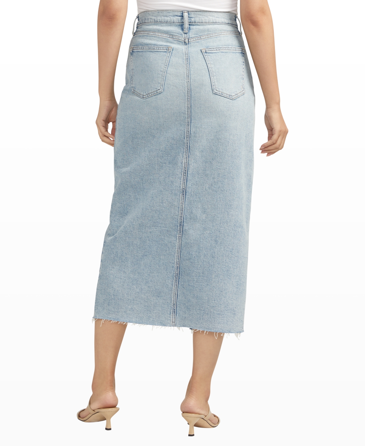 Silver Jeans Co. Women's Front-Slit Midi Jeans Skirt