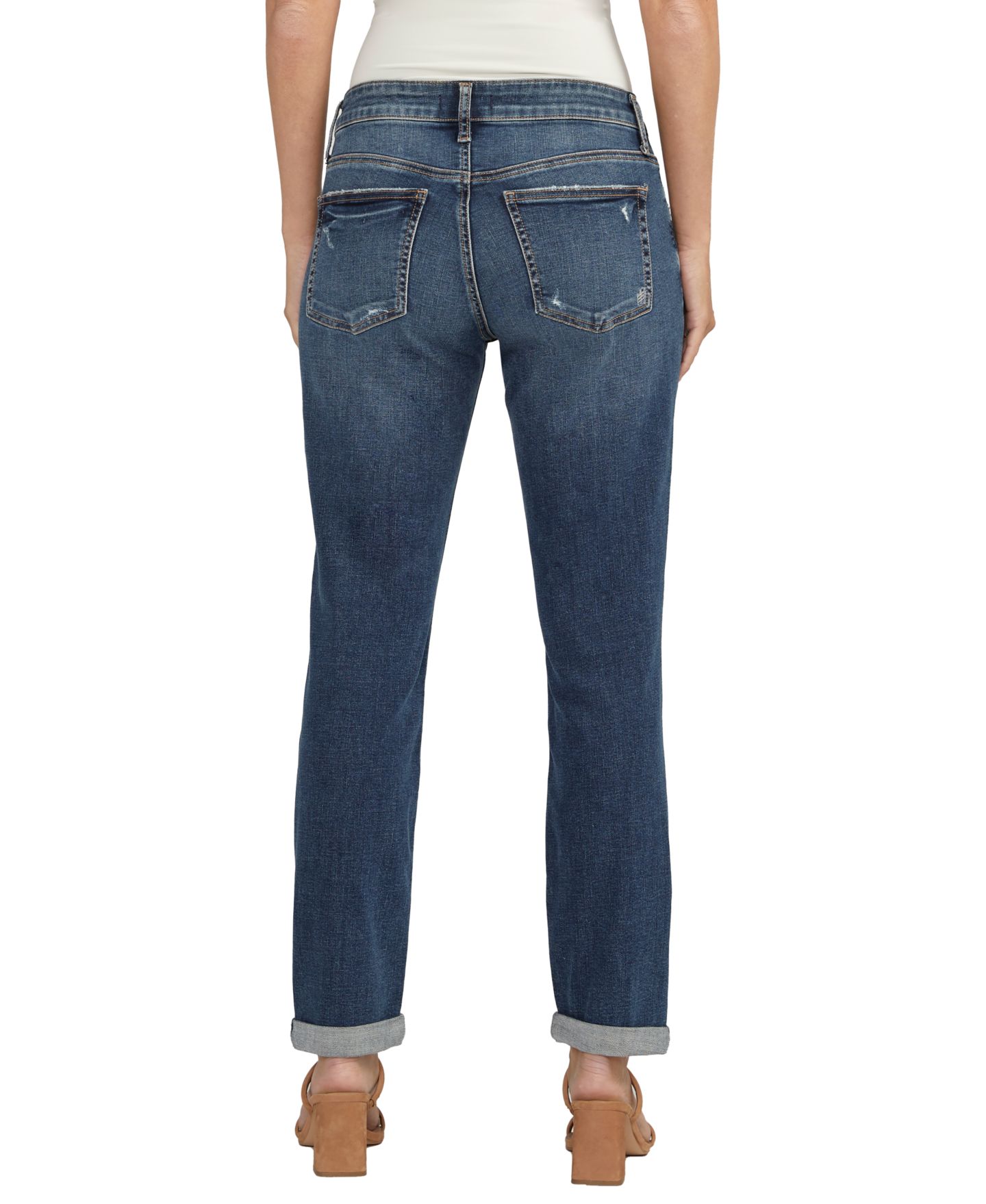 Женские джинсы Silver Jeans Co. Boyfriend Mid Rise Slim Leg, цвет: Индиго — фото 2