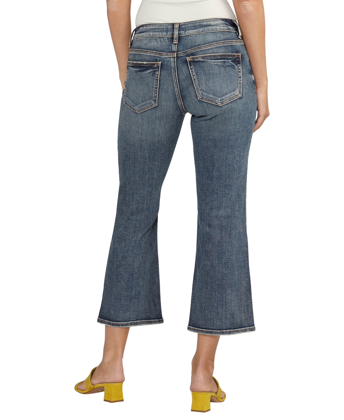 SILVER JEANS CO. WOMEN'S SUKI MID RISE CURVY FIT FLARE JEANS 