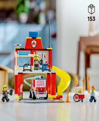 LEGO® City Fire Station and Fire Truck 60375 Toy Building Set with Firefighter Minifigures