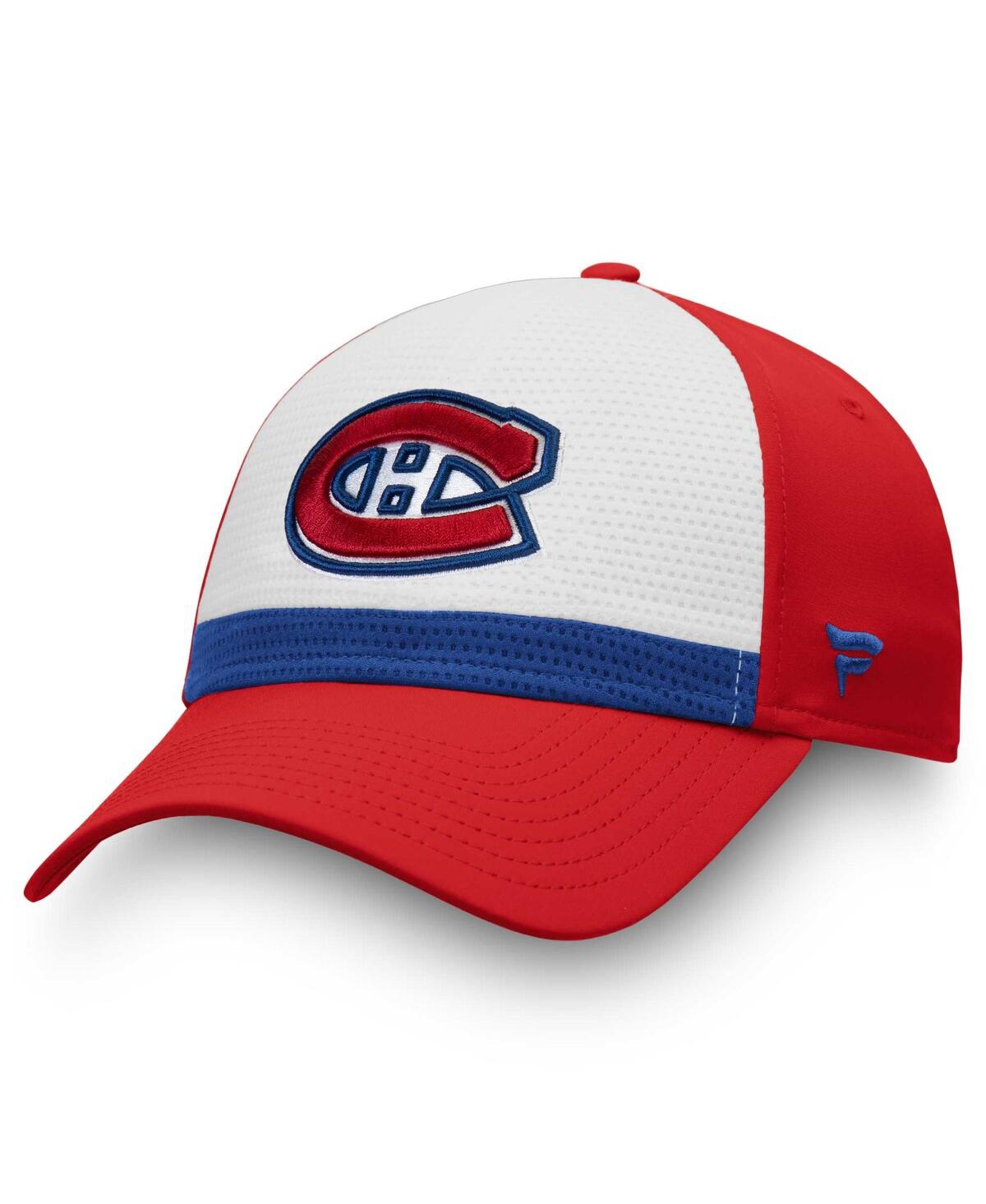 Shop Fanatics Men's  White, Red Montreal Canadiens Breakaway Current Jersey Flex Hat In White,red