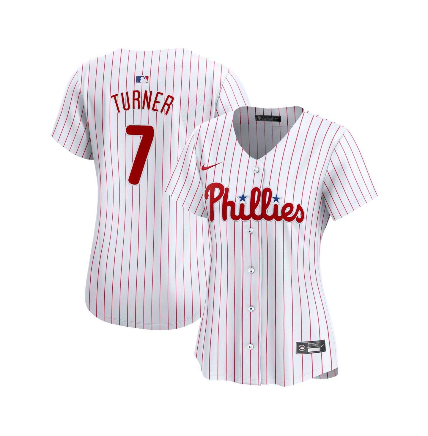 Женский топ Nike Trea Turner Philadelphia Phillies 2024 Limited Player Jersey, цвет: Белый — фото 1