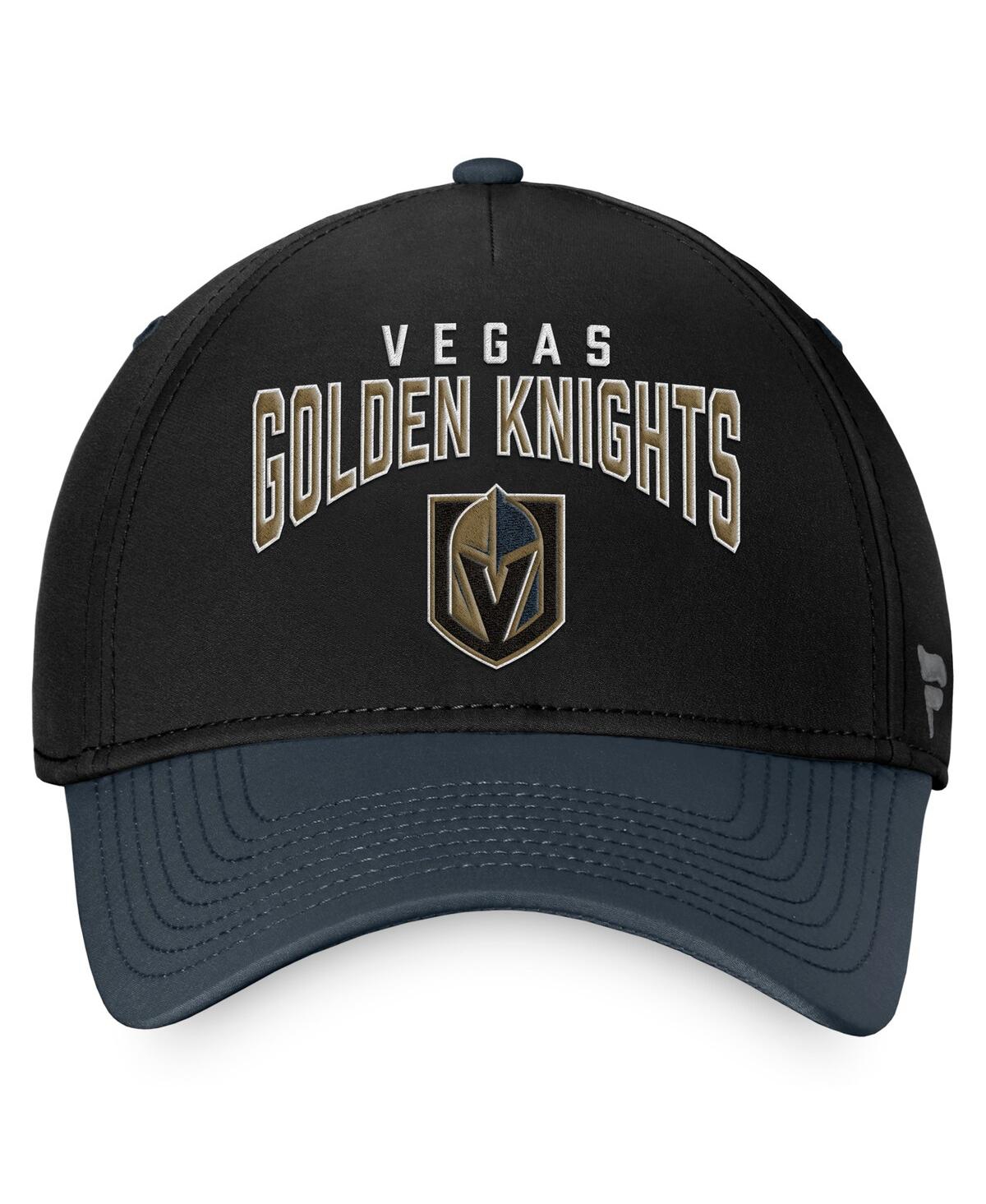 Shop Fanatics Men's  Black, Charcoal Vegas Golden Knights Fundamental 2-tone Flex Hat In Black,charcoal